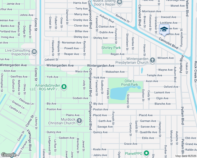 map of restaurants, bars, coffee shops, grocery stores, and more near 18039 York Avenue in Port Charlotte