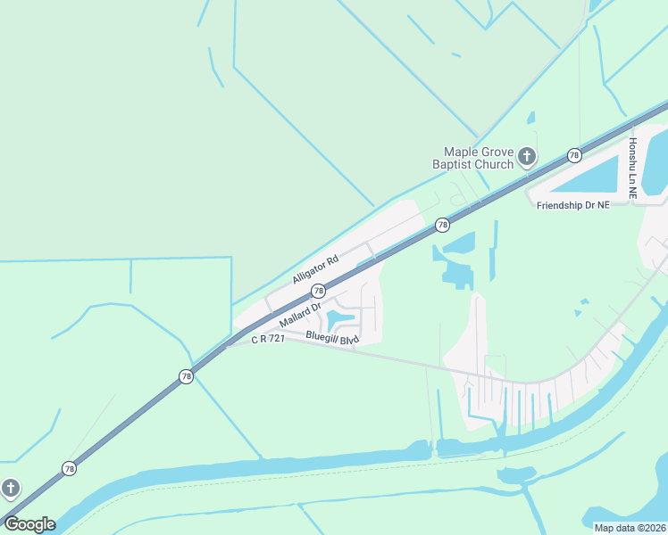 map of restaurants, bars, coffee shops, grocery stores, and more near 1250 Alligator Road in Moore Haven
