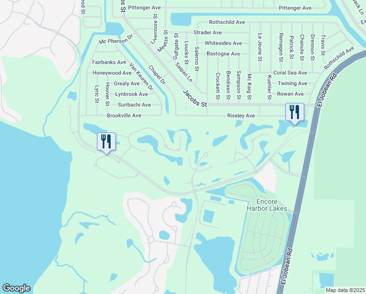 map of restaurants, bars, coffee shops, grocery stores, and more near 13945 Long Lake Lane in Port Charlotte