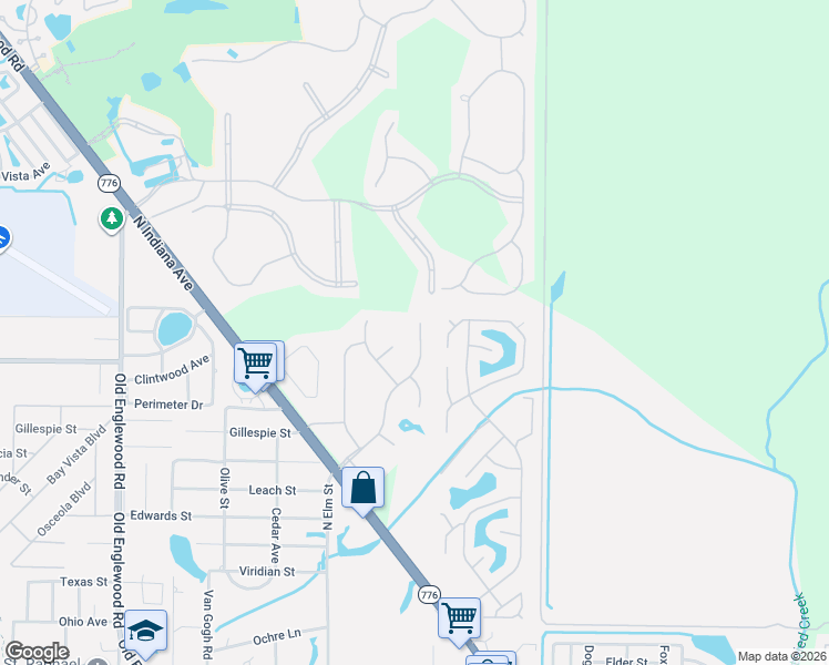 map of restaurants, bars, coffee shops, grocery stores, and more near 1131 Yosemite Drive in Englewood