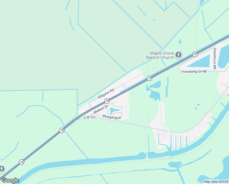 map of restaurants, bars, coffee shops, grocery stores, and more near 1250 Alligator Road in Moore Haven