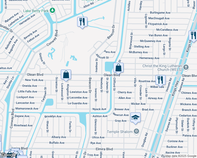 map of restaurants, bars, coffee shops, grocery stores, and more near 3059 Newbury Street in Port Charlotte