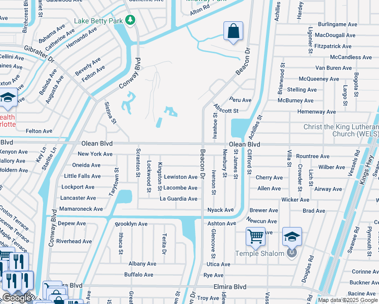 map of restaurants, bars, coffee shops, grocery stores, and more near 22439 New York Avenue in Port Charlotte