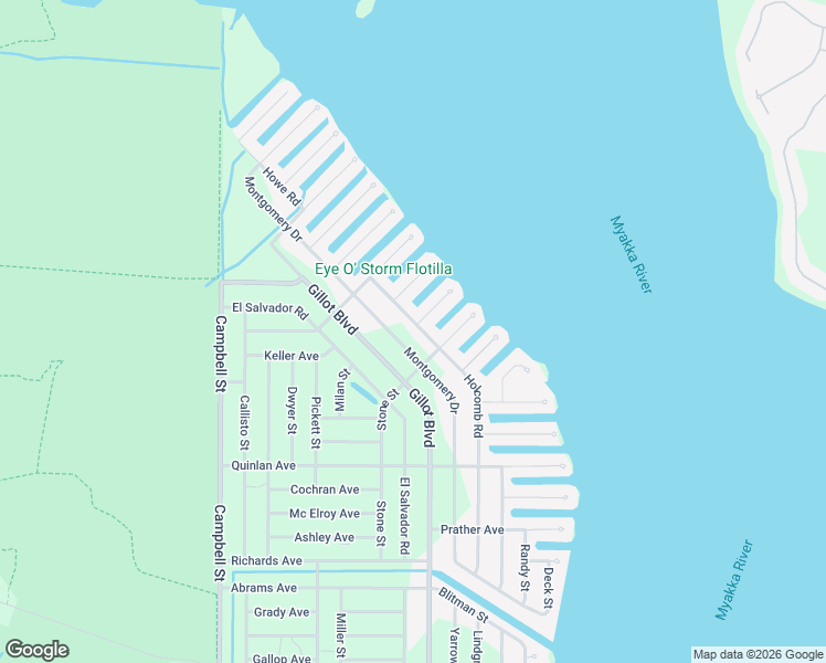 map of restaurants, bars, coffee shops, grocery stores, and more near 3075 Holcomb Road in Port Charlotte