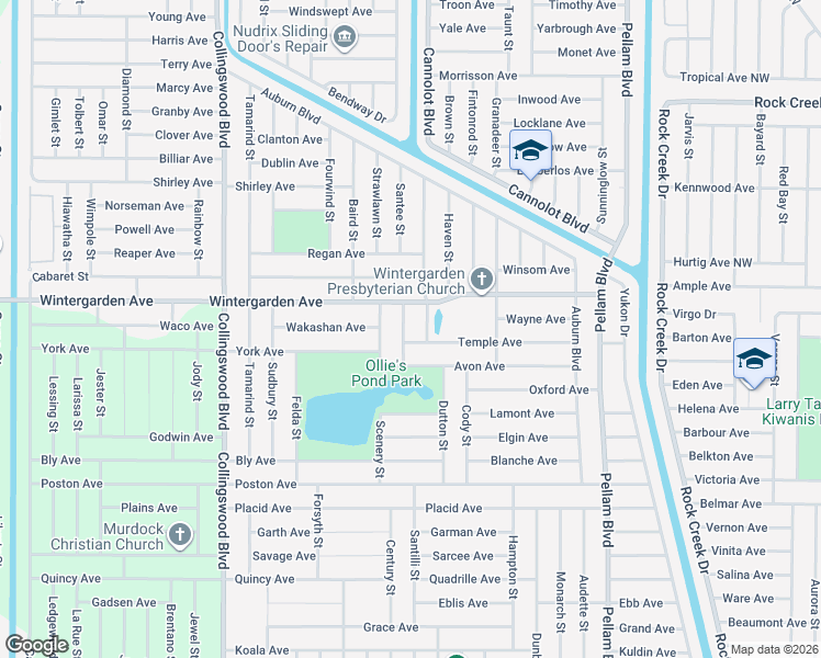 map of restaurants, bars, coffee shops, grocery stores, and more near 3023 Sargeant Street in Port Charlotte