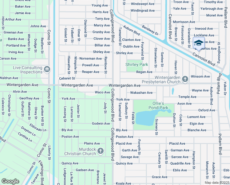 map of restaurants, bars, coffee shops, grocery stores, and more near 3028 Tamarind Street in Port Charlotte