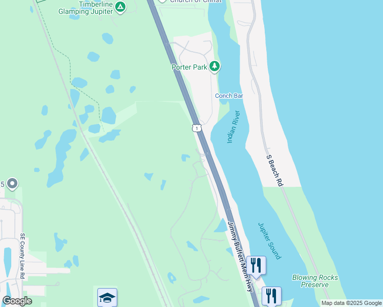 map of restaurants, bars, coffee shops, grocery stores, and more near 11830 Southeast Hill Club Terrace in Tequesta