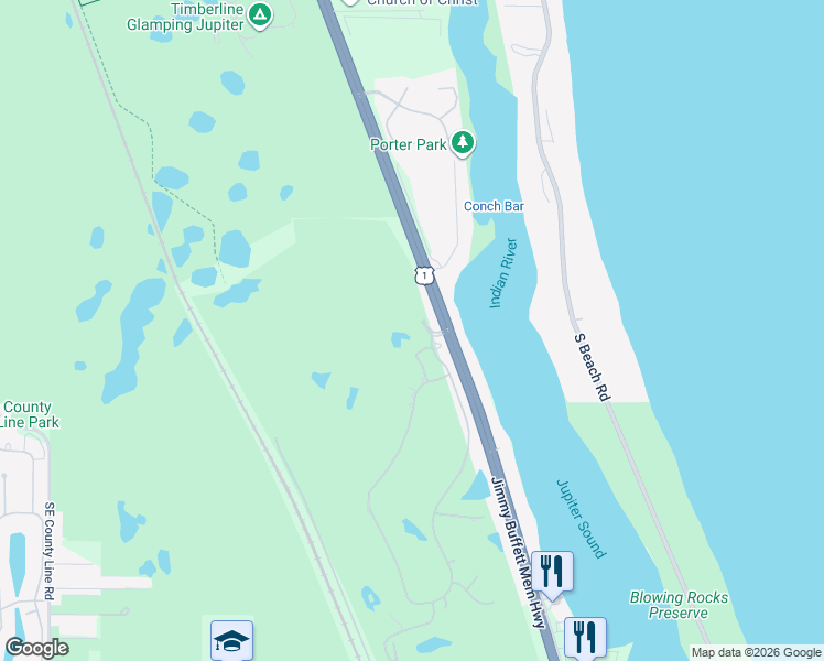 map of restaurants, bars, coffee shops, grocery stores, and more near 11830 Southeast Hill Club Terrace in Tequesta