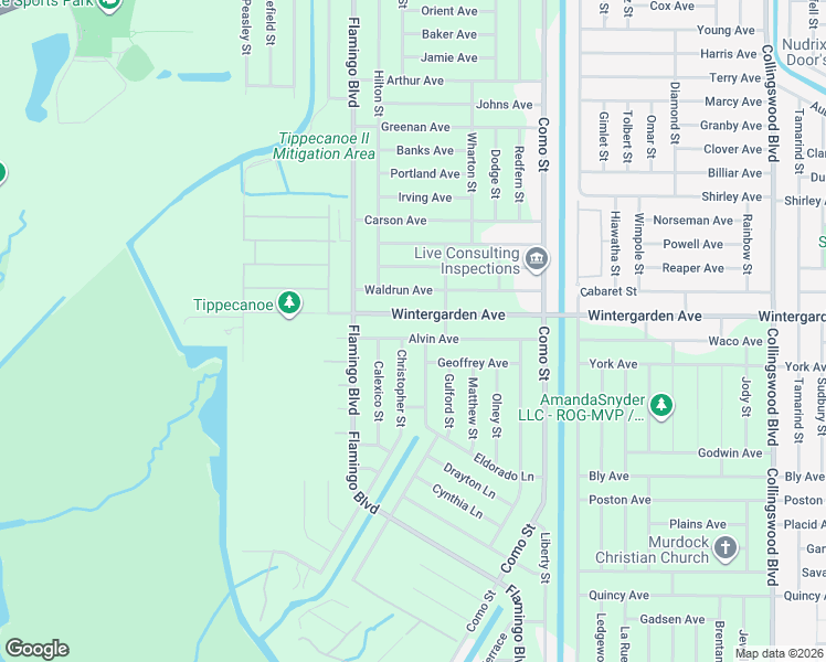 map of restaurants, bars, coffee shops, grocery stores, and more near 17080 Alvin Avenue in Port Charlotte