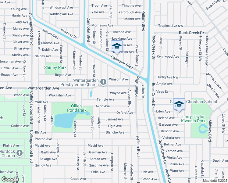 map of restaurants, bars, coffee shops, grocery stores, and more near 18382 Wayne Avenue in Port Charlotte