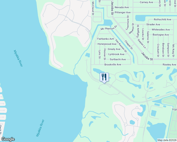 map of restaurants, bars, coffee shops, grocery stores, and more near 3071 Rivershore Lane in Port Charlotte
