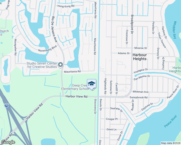 map of restaurants, bars, coffee shops, grocery stores, and more near 2636 Mauritania Road in Punta Gorda
