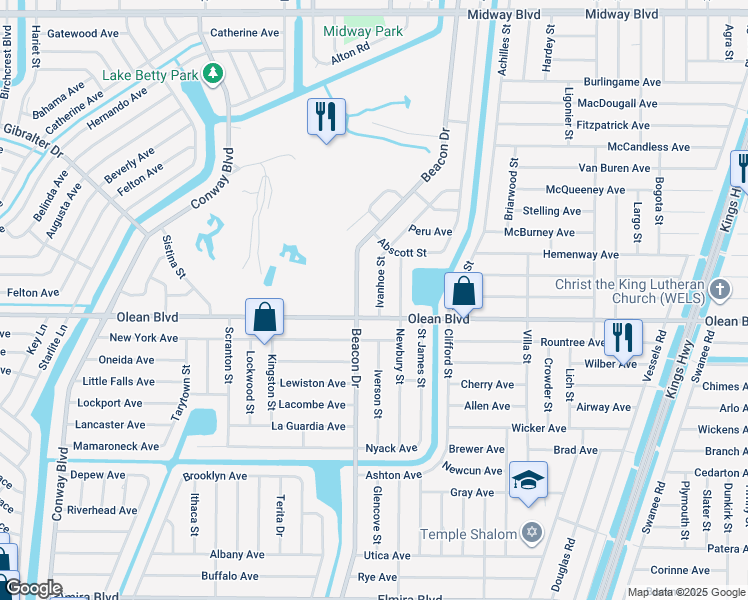 map of restaurants, bars, coffee shops, grocery stores, and more near 2567 Ivanhoe Street in Port Charlotte