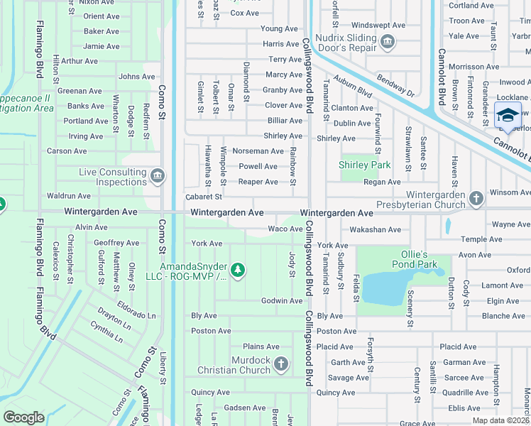 map of restaurants, bars, coffee shops, grocery stores, and more near 17476 Waco Avenue in Port Charlotte