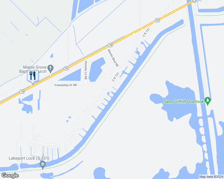 map of restaurants, bars, coffee shops, grocery stores, and more near 2700 C R 721 in Moore Haven