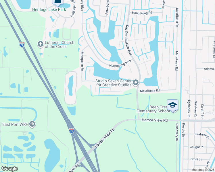 map of restaurants, bars, coffee shops, grocery stores, and more near 26168 Constantine Road in Punta Gorda