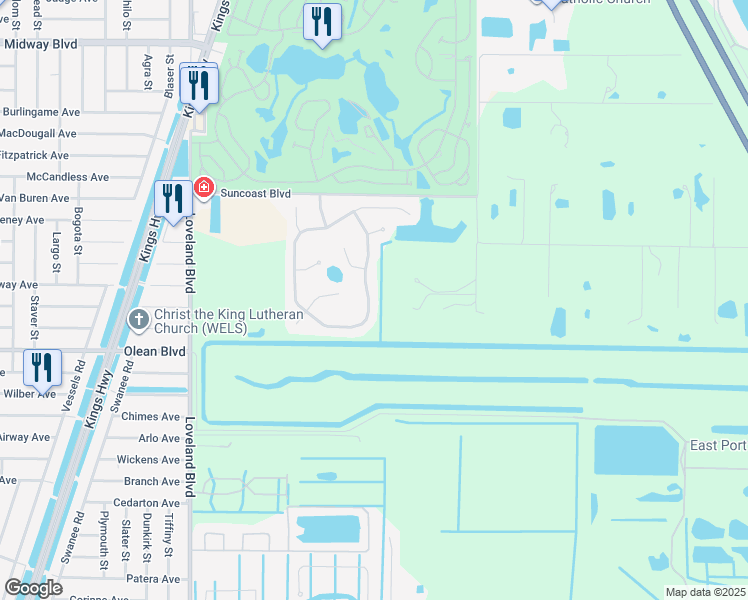 map of restaurants, bars, coffee shops, grocery stores, and more near 2700 Suncoast Lakes Boulevard in Punta Gorda