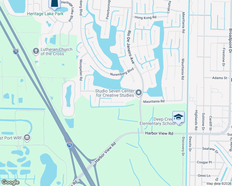 map of restaurants, bars, coffee shops, grocery stores, and more near 26184 Constantine Road in Punta Gorda