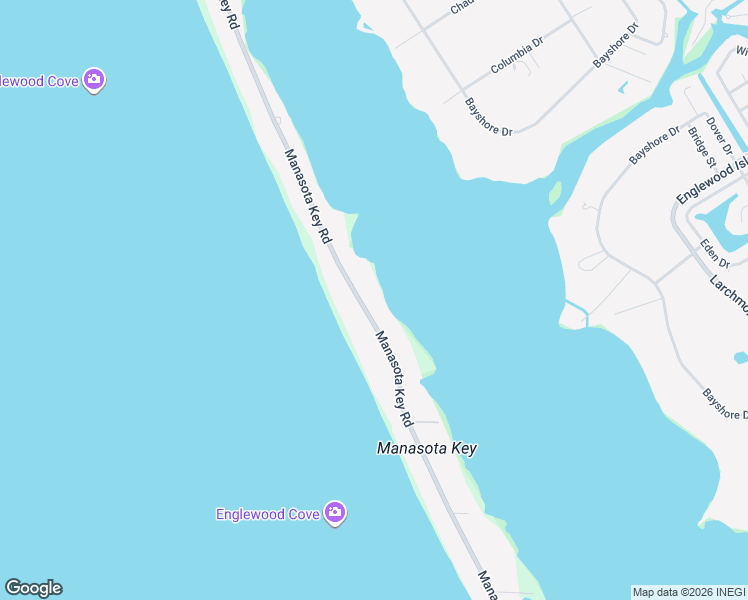 map of restaurants, bars, coffee shops, grocery stores, and more near 7805 Manasota Key Road in Englewood