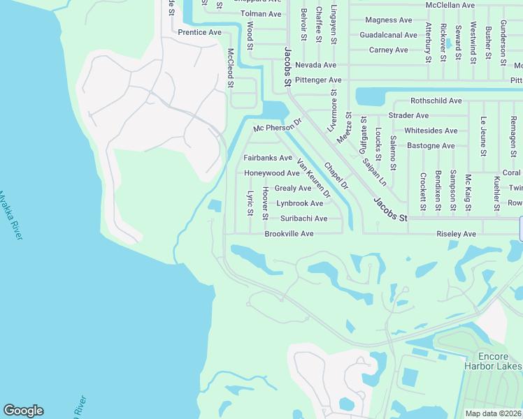 map of restaurants, bars, coffee shops, grocery stores, and more near 2465 Hoover Street in Port Charlotte