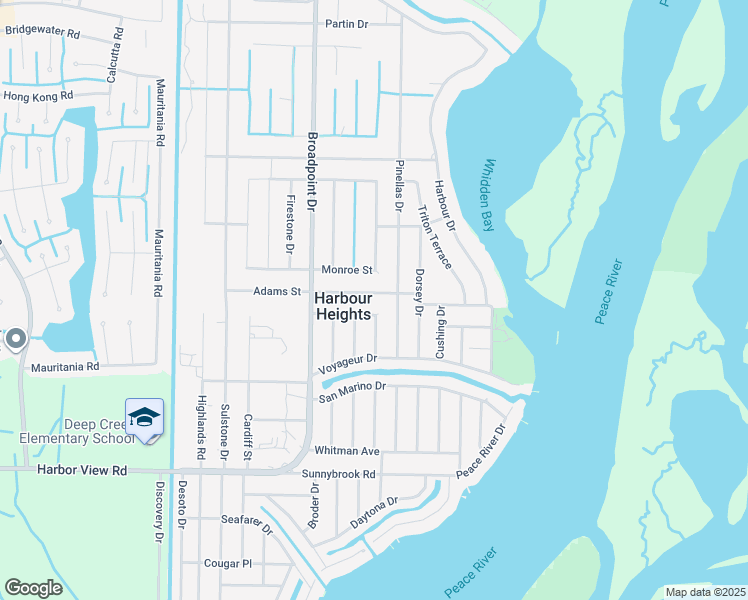 map of restaurants, bars, coffee shops, grocery stores, and more near 27253 Adams Street in Punta Gorda