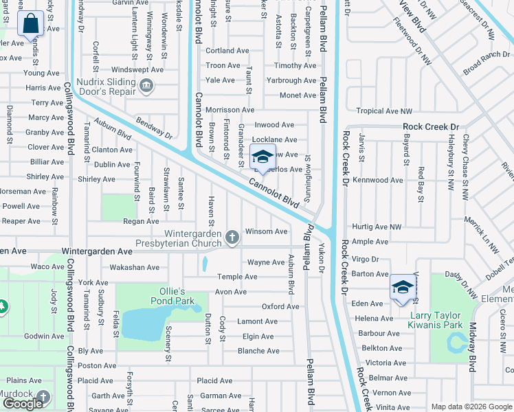map of restaurants, bars, coffee shops, grocery stores, and more near 2400 Levali Street in Port Charlotte