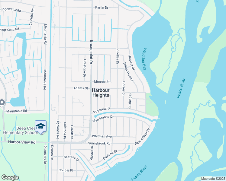 map of restaurants, bars, coffee shops, grocery stores, and more near 27253 Adams Street in Punta Gorda