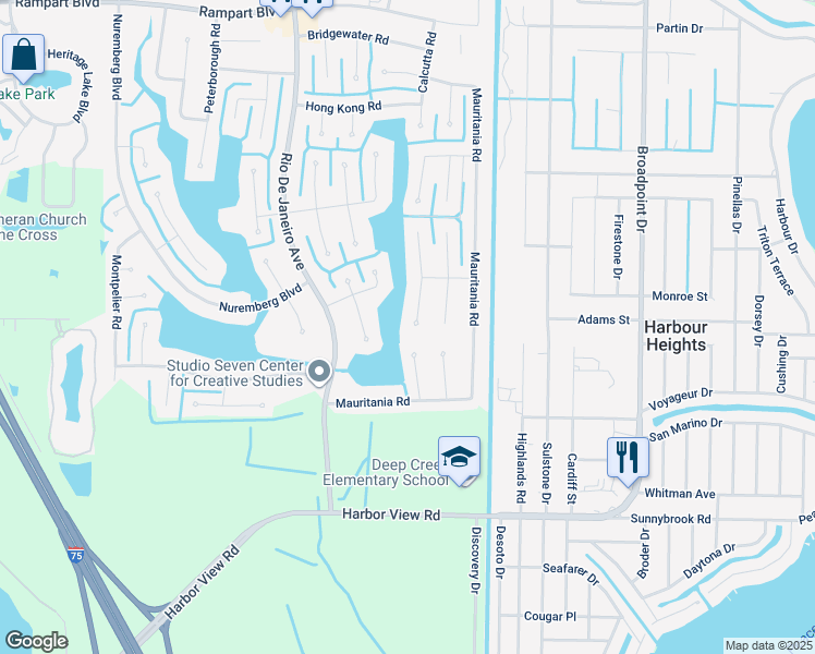 map of restaurants, bars, coffee shops, grocery stores, and more near 2407 Sofia Lane in Punta Gorda