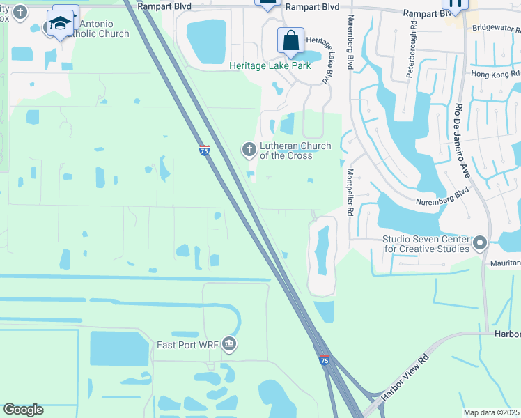 map of restaurants, bars, coffee shops, grocery stores, and more near State Highway 93 in Punta Gorda