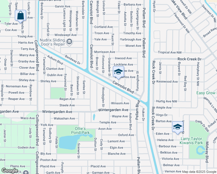 map of restaurants, bars, coffee shops, grocery stores, and more near 2437 Cannolot Boulevard in Port Charlotte