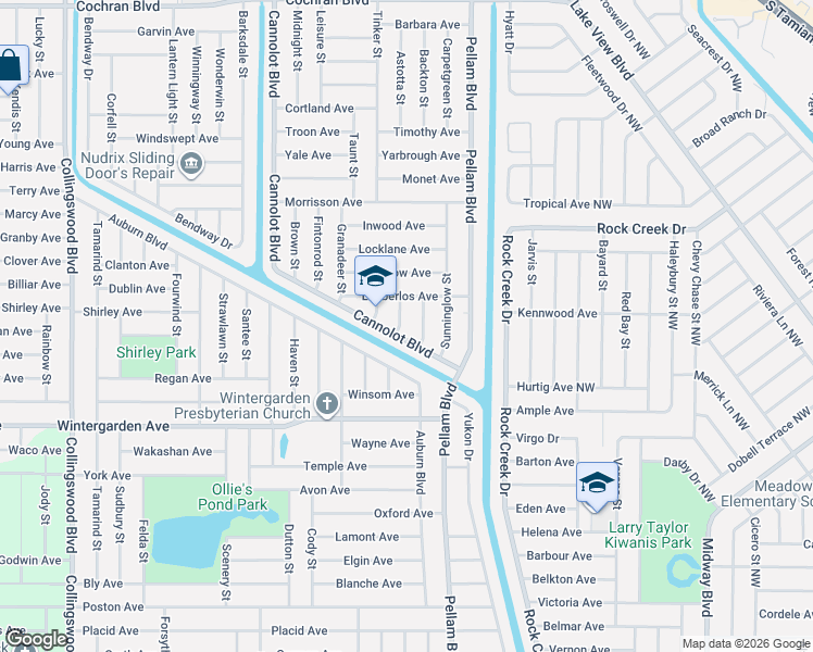 map of restaurants, bars, coffee shops, grocery stores, and more near 2394 Alvet Street in Port Charlotte