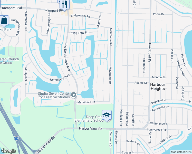 map of restaurants, bars, coffee shops, grocery stores, and more near 2361 Sofia Lane in Punta Gorda