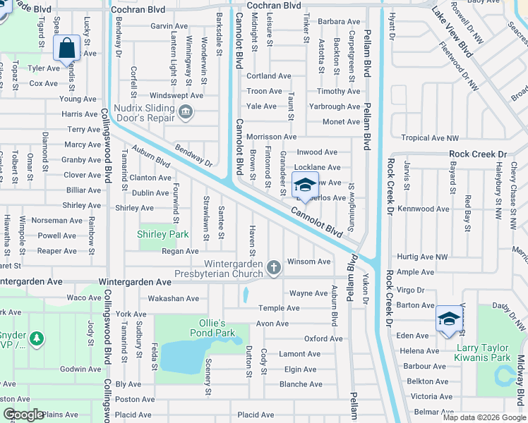map of restaurants, bars, coffee shops, grocery stores, and more near 2437 Cannolot Boulevard in Port Charlotte