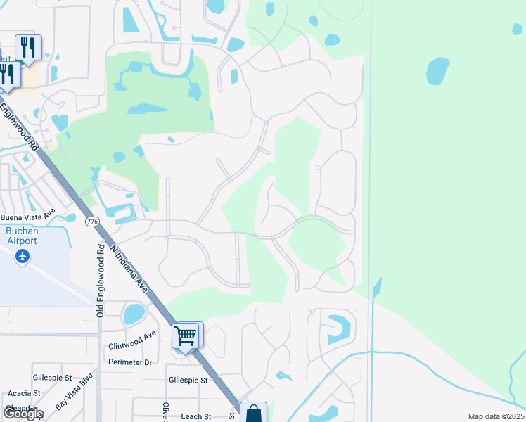map of restaurants, bars, coffee shops, grocery stores, and more near 26837 Faldo Lane in Englewood