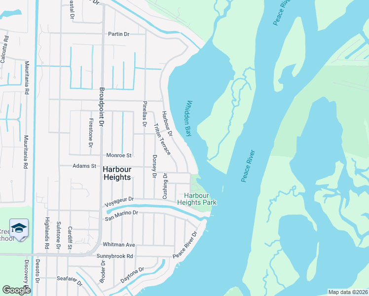 map of restaurants, bars, coffee shops, grocery stores, and more near 2436 Harbour Drive in Punta Gorda