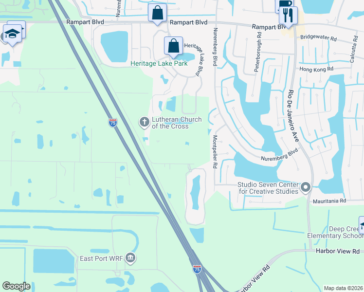 map of restaurants, bars, coffee shops, grocery stores, and more near 2510 Luther Road in Punta Gorda