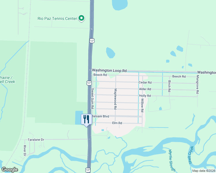 map of restaurants, bars, coffee shops, grocery stores, and more near 30057 Alder Road in Punta Gorda