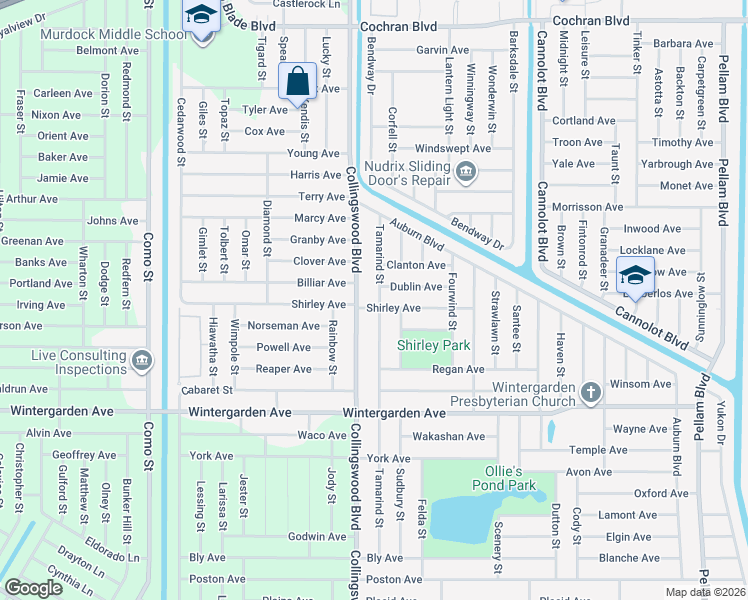 map of restaurants, bars, coffee shops, grocery stores, and more near 2400 Tamarind Street in Port Charlotte