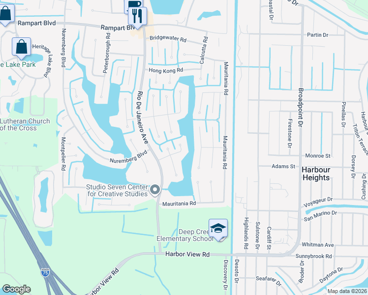 map of restaurants, bars, coffee shops, grocery stores, and more near 26357 Madagascar Road in Punta Gorda