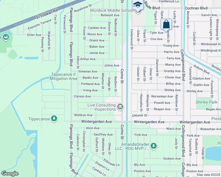 map of restaurants, bars, coffee shops, grocery stores, and more near 2393 Dodge Street in Port Charlotte