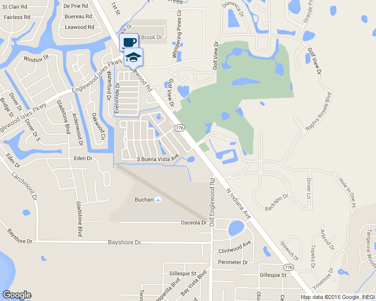 map of restaurants, bars, coffee shops, grocery stores, and more near 26 Del Prado Drive in Englewood