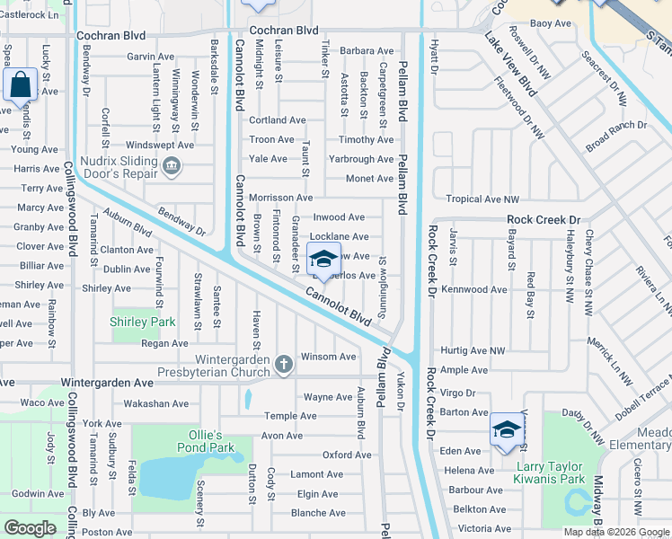 map of restaurants, bars, coffee shops, grocery stores, and more near 18410 Limberlos Avenue in Port Charlotte