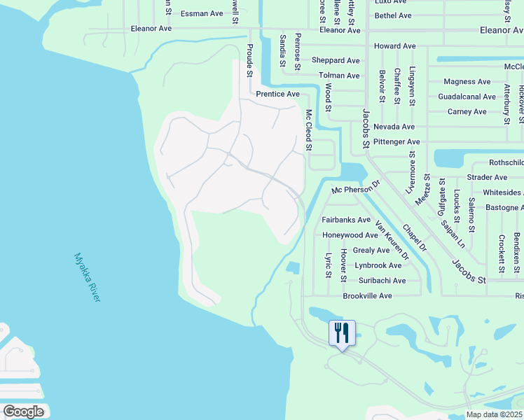map of restaurants, bars, coffee shops, grocery stores, and more near 2787 Sawgrass Court in Port Charlotte