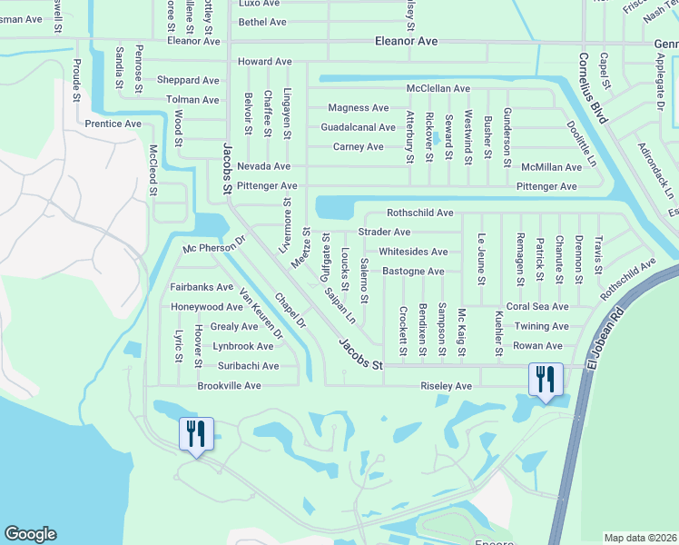 map of restaurants, bars, coffee shops, grocery stores, and more near 2356 Loucks Street in Port Charlotte