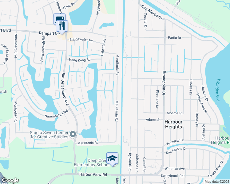 map of restaurants, bars, coffee shops, grocery stores, and more near 2262 Hamburg Lane in Punta Gorda