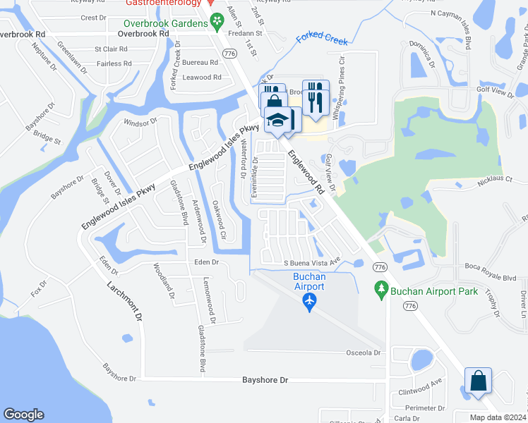 map of restaurants, bars, coffee shops, grocery stores, and more near 33 North Esplanade Street in Englewood