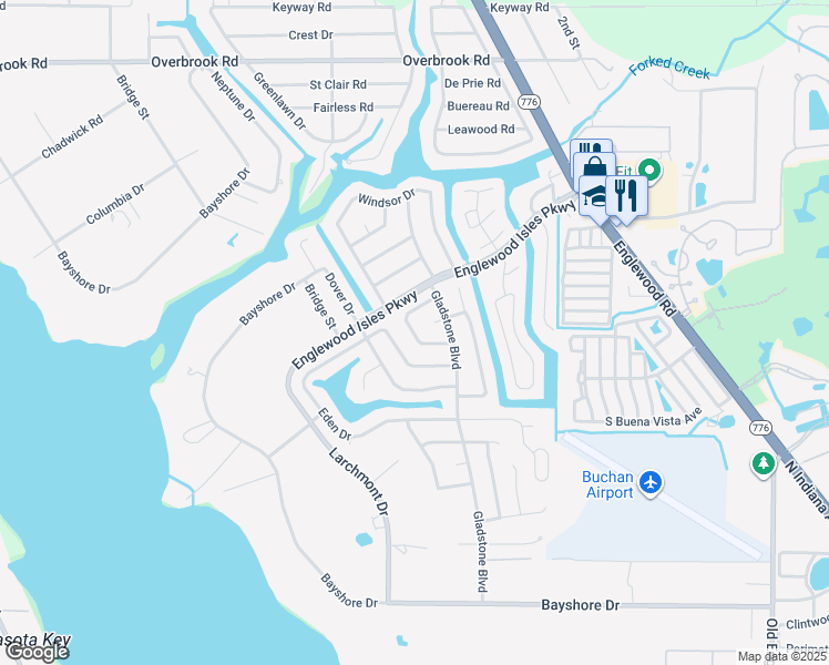 map of restaurants, bars, coffee shops, grocery stores, and more near 171 Brandywine Cir in Englewood