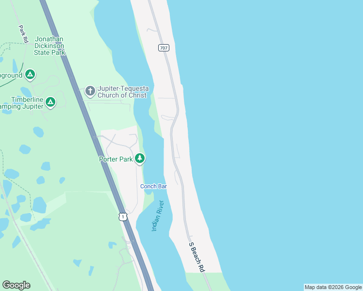 map of restaurants, bars, coffee shops, grocery stores, and more near 479 South Beach Road in Hobe Sound