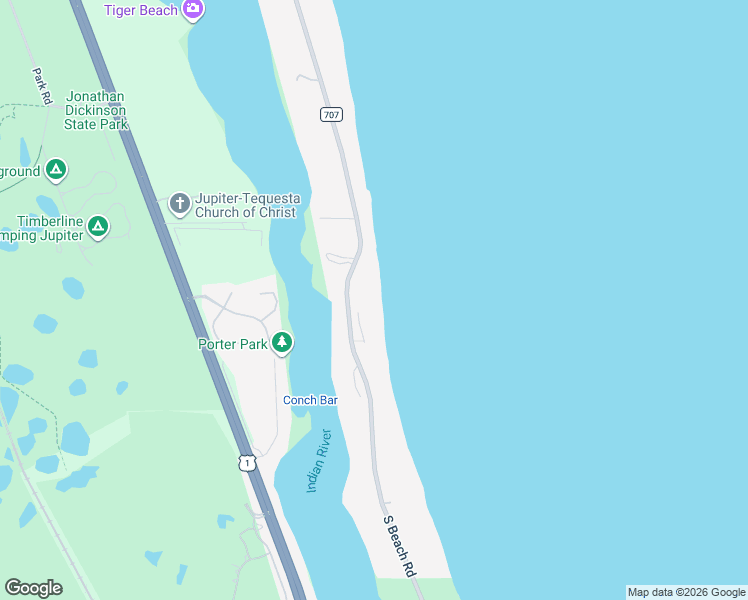 map of restaurants, bars, coffee shops, grocery stores, and more near 479 South Beach Road in Hobe Sound