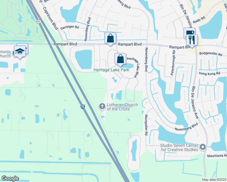 map of restaurants, bars, coffee shops, grocery stores, and more near 2140 Heron Lake Drive in Punta Gorda